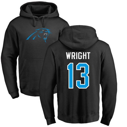 Carolina Panthers Men Black Jarius Wright Name and Number Logo NFL Football #13 Pullover Hoodie Sweatshirts->women nfl jersey->Women Jersey